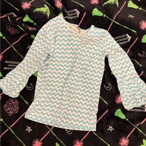 Matilda Jane Blue and White Chevron Long Sleeve Tee
